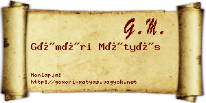 Gömöri Mátyás névjegykártya