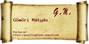 Gömöri Mátyás névjegykártya